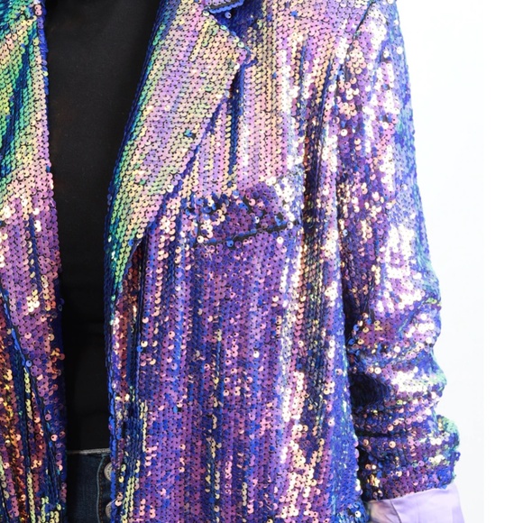 Purple and Blue Blazer Suit Jacket - Picture 10 of 12